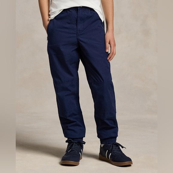 Polo Ralph Lauren Cotton Poplin Jogger Pant Boys X-14/16 Blue Elastic Waist - Picture 1 of 11